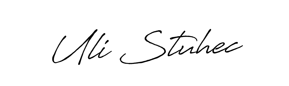Make a beautiful signature design for name Uli Stuhec. With this signature (Antro_Vectra_Bolder) style, you can create a handwritten signature for free. Uli Stuhec signature style 7 images and pictures png