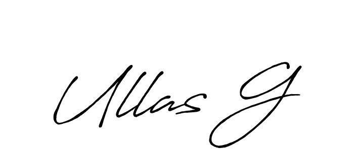 How to make Ullas G signature? Antro_Vectra_Bolder is a professional autograph style. Create handwritten signature for Ullas G name. Ullas G signature style 7 images and pictures png