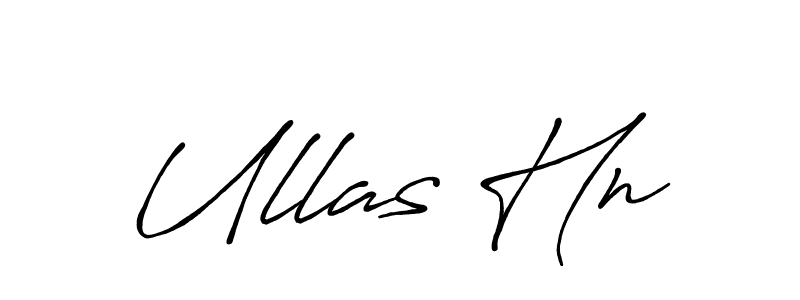 Also You can easily find your signature by using the search form. We will create Ullas Hn name handwritten signature images for you free of cost using Antro_Vectra_Bolder sign style. Ullas Hn signature style 7 images and pictures png