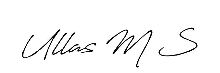 How to make Ullas M S name signature. Use Antro_Vectra_Bolder style for creating short signs online. This is the latest handwritten sign. Ullas M S signature style 7 images and pictures png