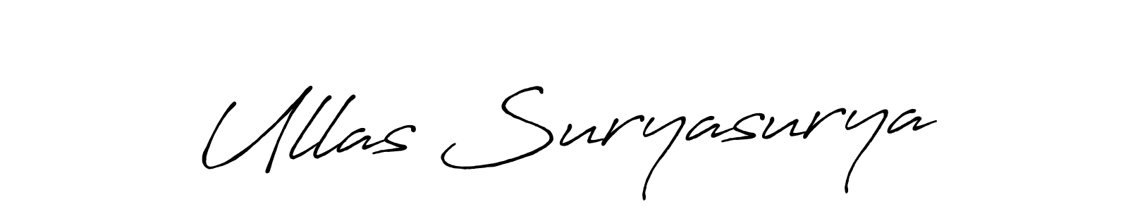 Create a beautiful signature design for name Ullas Suryasurya. With this signature (Antro_Vectra_Bolder) fonts, you can make a handwritten signature for free. Ullas Suryasurya signature style 7 images and pictures png