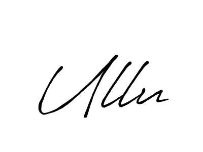How to make Ullu signature? Antro_Vectra_Bolder is a professional autograph style. Create handwritten signature for Ullu name. Ullu signature style 7 images and pictures png