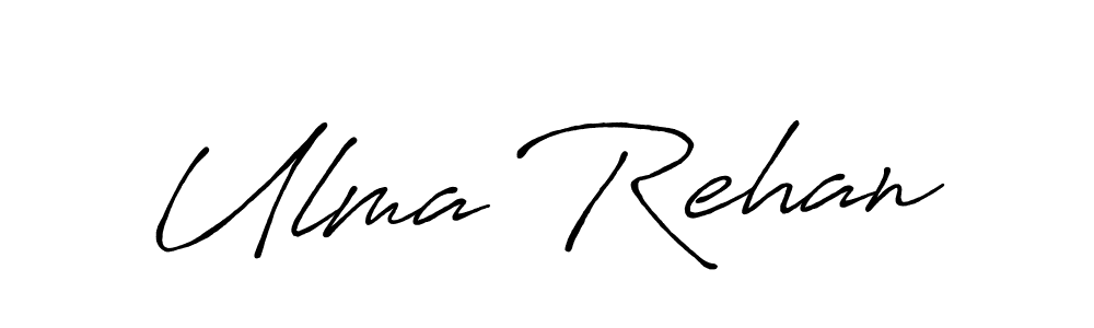 Similarly Antro_Vectra_Bolder is the best handwritten signature design. Signature creator online .You can use it as an online autograph creator for name Ulma Rehan. Ulma Rehan signature style 7 images and pictures png