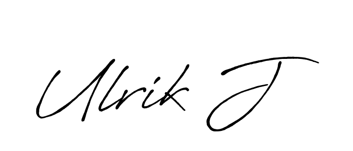 Use a signature maker to create a handwritten signature online. With this signature software, you can design (Antro_Vectra_Bolder) your own signature for name Ulrik J. Ulrik J signature style 7 images and pictures png