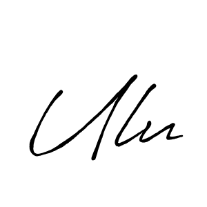 Design your own signature with our free online signature maker. With this signature software, you can create a handwritten (Antro_Vectra_Bolder) signature for name Ulu. Ulu signature style 7 images and pictures png