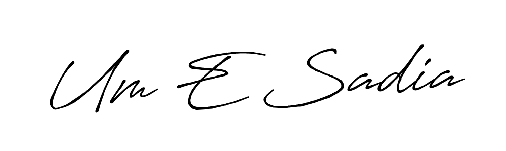 Design your own signature with our free online signature maker. With this signature software, you can create a handwritten (Antro_Vectra_Bolder) signature for name Um E Sadia. Um E Sadia signature style 7 images and pictures png