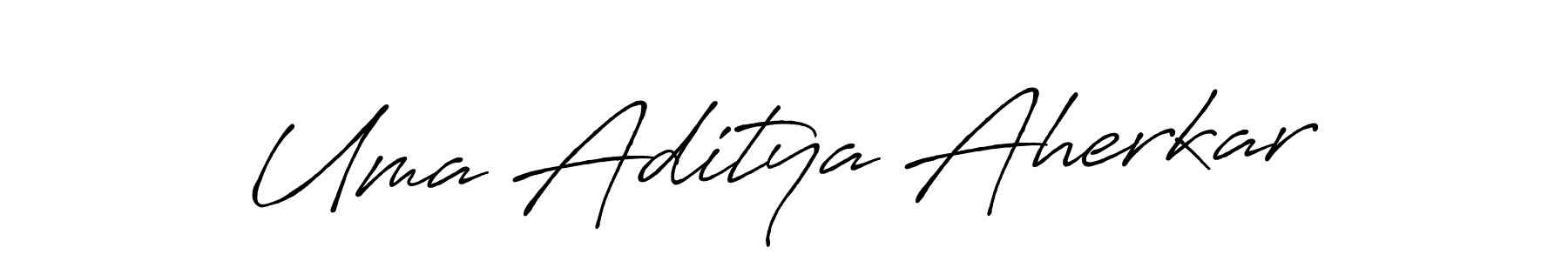 Make a beautiful signature design for name Uma Aditya Aherkar. With this signature (Antro_Vectra_Bolder) style, you can create a handwritten signature for free. Uma Aditya Aherkar signature style 7 images and pictures png