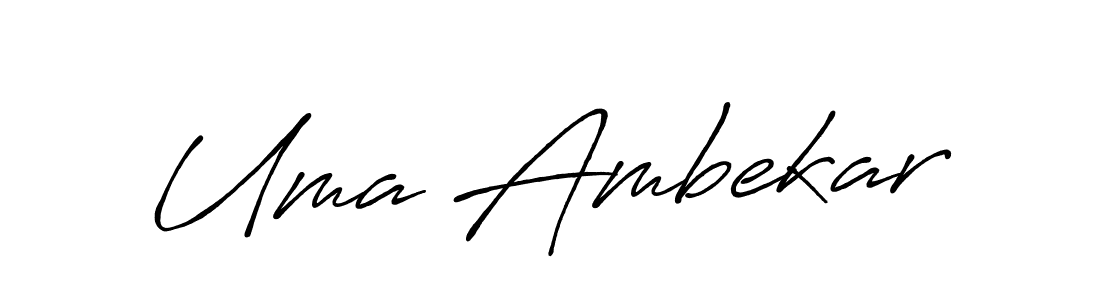 How to make Uma Ambekar name signature. Use Antro_Vectra_Bolder style for creating short signs online. This is the latest handwritten sign. Uma Ambekar signature style 7 images and pictures png