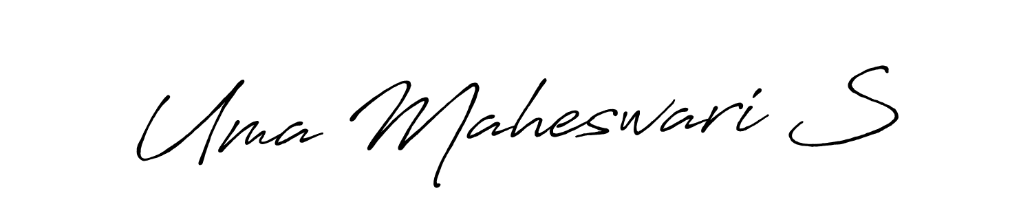 Make a beautiful signature design for name Uma Maheswari S. With this signature (Antro_Vectra_Bolder) style, you can create a handwritten signature for free. Uma Maheswari S signature style 7 images and pictures png