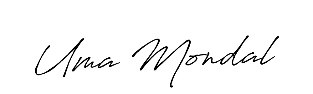 Antro_Vectra_Bolder is a professional signature style that is perfect for those who want to add a touch of class to their signature. It is also a great choice for those who want to make their signature more unique. Get Uma Mondal name to fancy signature for free. Uma Mondal signature style 7 images and pictures png