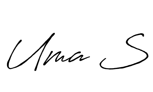 Use a signature maker to create a handwritten signature online. With this signature software, you can design (Antro_Vectra_Bolder) your own signature for name Uma S. Uma S signature style 7 images and pictures png