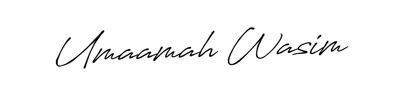 Also we have Umaamah Wasim name is the best signature style. Create professional handwritten signature collection using Antro_Vectra_Bolder autograph style. Umaamah Wasim signature style 7 images and pictures png