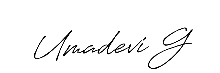 Umadevi G stylish signature style. Best Handwritten Sign (Antro_Vectra_Bolder) for my name. Handwritten Signature Collection Ideas for my name Umadevi G. Umadevi G signature style 7 images and pictures png