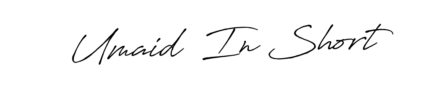 Use a signature maker to create a handwritten signature online. With this signature software, you can design (Antro_Vectra_Bolder) your own signature for name Umaid  In Short. Umaid  In Short signature style 7 images and pictures png