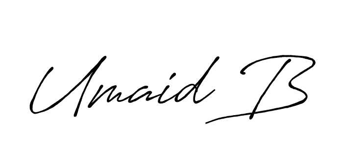 Similarly Antro_Vectra_Bolder is the best handwritten signature design. Signature creator online .You can use it as an online autograph creator for name Umaid B. Umaid B signature style 7 images and pictures png