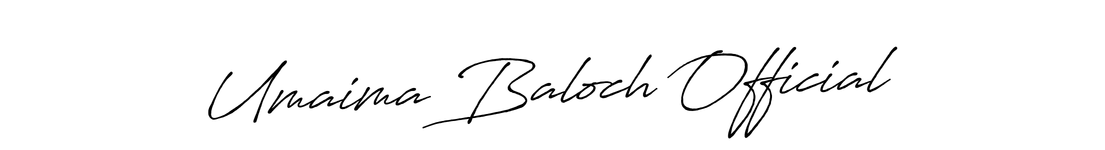 Antro_Vectra_Bolder is a professional signature style that is perfect for those who want to add a touch of class to their signature. It is also a great choice for those who want to make their signature more unique. Get Umaima Baloch Official name to fancy signature for free. Umaima Baloch Official signature style 7 images and pictures png