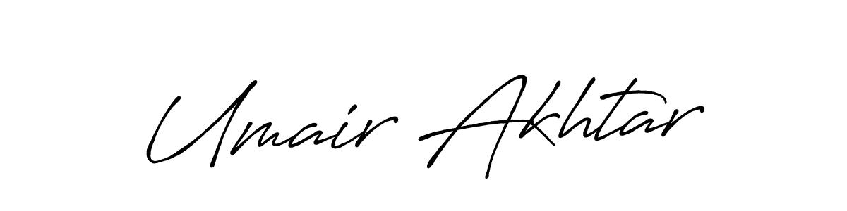 Create a beautiful signature design for name Umair Akhtar. With this signature (Antro_Vectra_Bolder) fonts, you can make a handwritten signature for free. Umair Akhtar signature style 7 images and pictures png