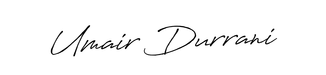 Create a beautiful signature design for name Umair Durrani. With this signature (Antro_Vectra_Bolder) fonts, you can make a handwritten signature for free. Umair Durrani signature style 7 images and pictures png