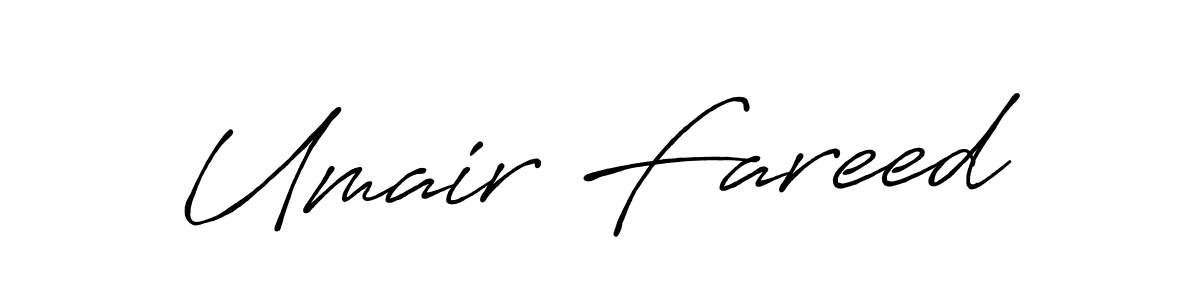 Make a beautiful signature design for name Umair Fareed. With this signature (Antro_Vectra_Bolder) style, you can create a handwritten signature for free. Umair Fareed signature style 7 images and pictures png