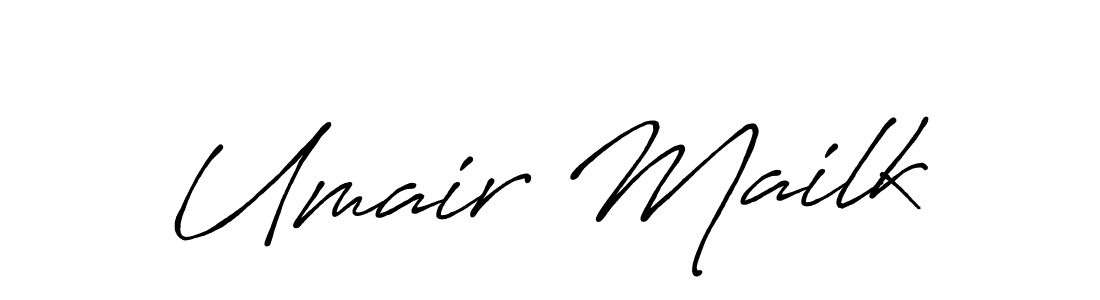 Make a beautiful signature design for name Umair Mailk. With this signature (Antro_Vectra_Bolder) style, you can create a handwritten signature for free. Umair Mailk signature style 7 images and pictures png