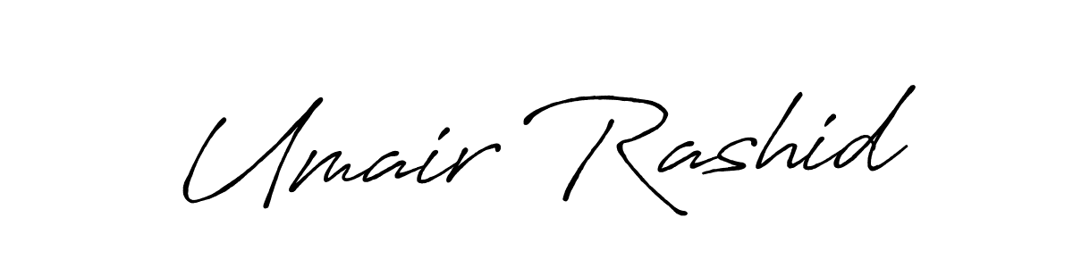 Make a beautiful signature design for name Umair Rashid. With this signature (Antro_Vectra_Bolder) style, you can create a handwritten signature for free. Umair Rashid signature style 7 images and pictures png