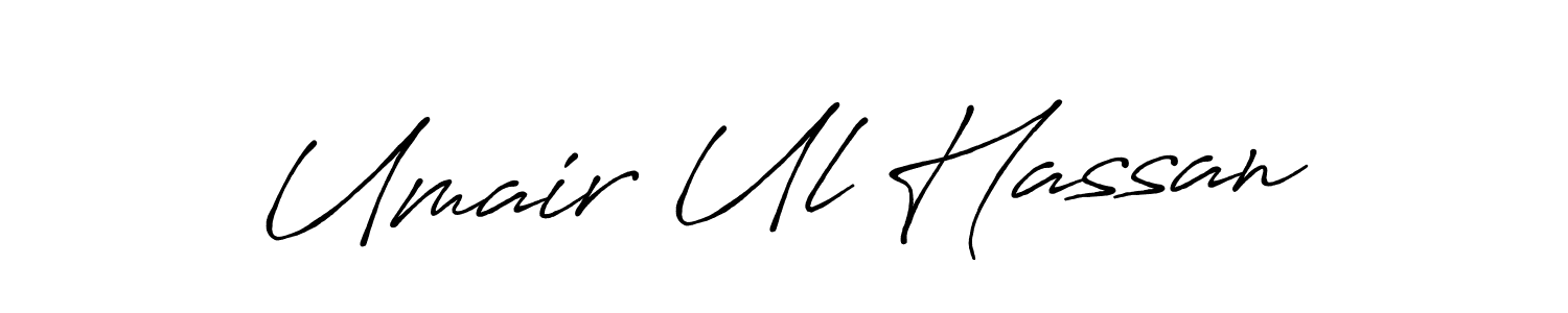 Design your own signature with our free online signature maker. With this signature software, you can create a handwritten (Antro_Vectra_Bolder) signature for name Umair Ul Hassan. Umair Ul Hassan signature style 7 images and pictures png