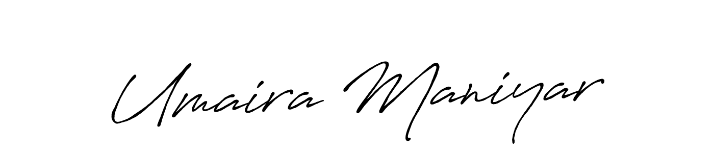 Umaira Maniyar stylish signature style. Best Handwritten Sign (Antro_Vectra_Bolder) for my name. Handwritten Signature Collection Ideas for my name Umaira Maniyar. Umaira Maniyar signature style 7 images and pictures png