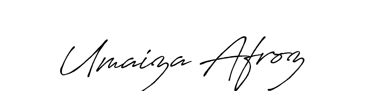Use a signature maker to create a handwritten signature online. With this signature software, you can design (Antro_Vectra_Bolder) your own signature for name Umaiza Afroz. Umaiza Afroz signature style 7 images and pictures png