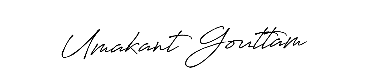 Antro_Vectra_Bolder is a professional signature style that is perfect for those who want to add a touch of class to their signature. It is also a great choice for those who want to make their signature more unique. Get Umakant Gouttam name to fancy signature for free. Umakant Gouttam signature style 7 images and pictures png