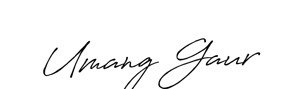 The best way (Antro_Vectra_Bolder) to make a short signature is to pick only two or three words in your name. The name Umang Gaur include a total of six letters. For converting this name. Umang Gaur signature style 7 images and pictures png