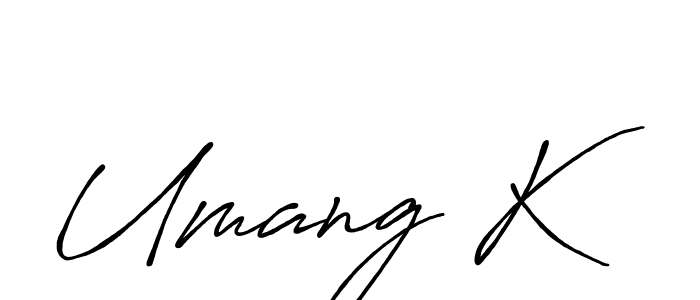 This is the best signature style for the Umang K name. Also you like these signature font (Antro_Vectra_Bolder). Mix name signature. Umang K signature style 7 images and pictures png