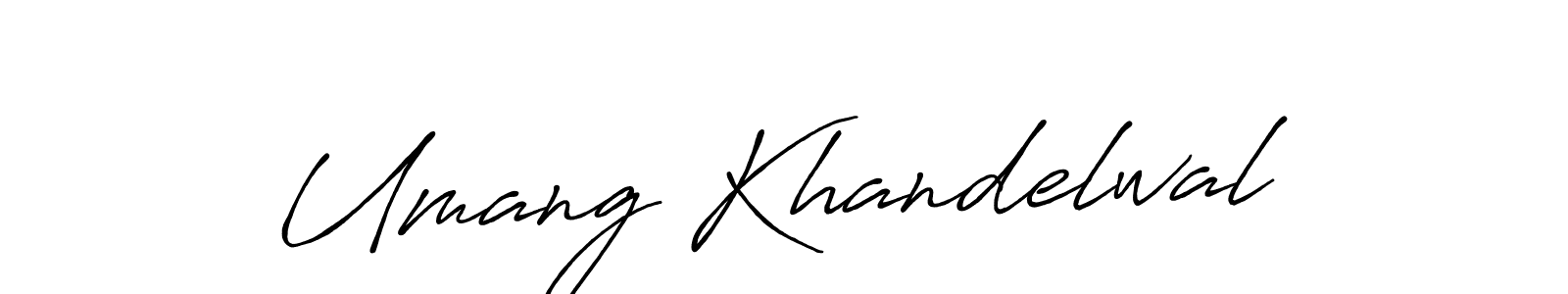 How to make Umang Khandelwal name signature. Use Antro_Vectra_Bolder style for creating short signs online. This is the latest handwritten sign. Umang Khandelwal signature style 7 images and pictures png