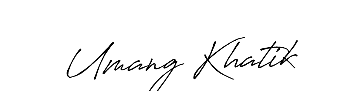 Similarly Antro_Vectra_Bolder is the best handwritten signature design. Signature creator online .You can use it as an online autograph creator for name Umang Khatik. Umang Khatik signature style 7 images and pictures png