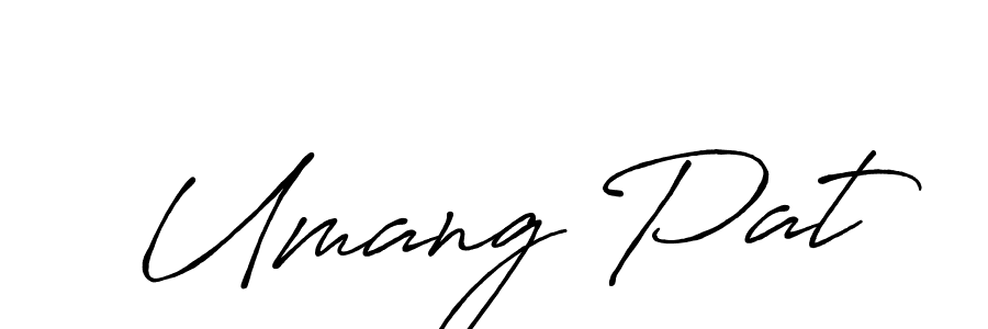 How to make Umang Pat signature? Antro_Vectra_Bolder is a professional autograph style. Create handwritten signature for Umang Pat name. Umang Pat signature style 7 images and pictures png