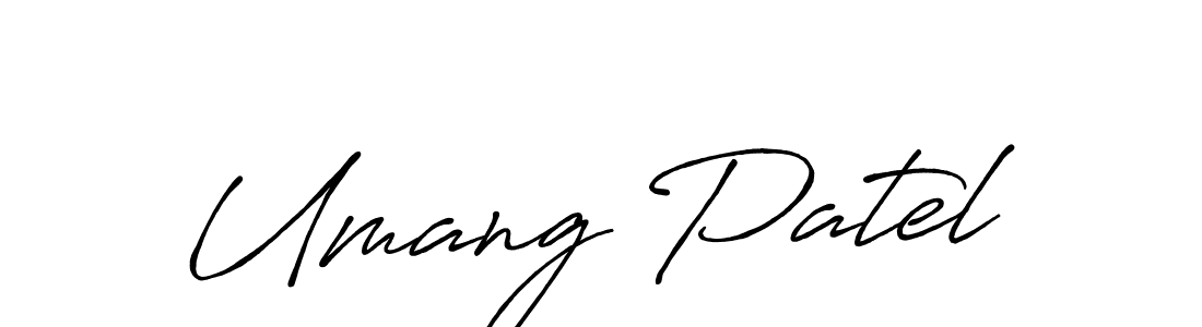 Create a beautiful signature design for name Umang Patel. With this signature (Antro_Vectra_Bolder) fonts, you can make a handwritten signature for free. Umang Patel signature style 7 images and pictures png