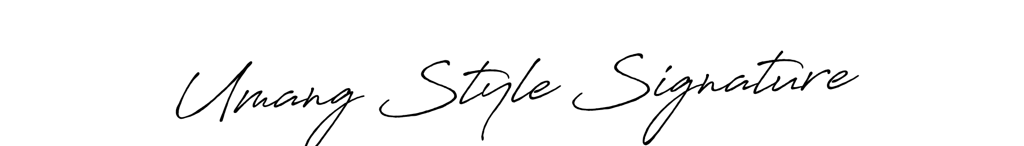 Create a beautiful signature design for name Umang Style Signature. With this signature (Antro_Vectra_Bolder) fonts, you can make a handwritten signature for free. Umang Style Signature signature style 7 images and pictures png