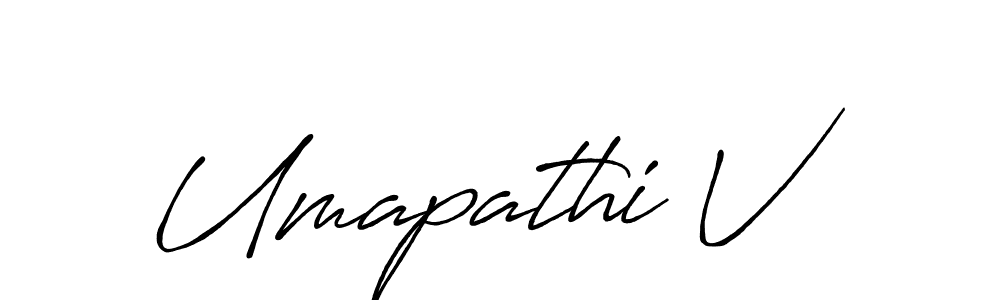 How to make Umapathi V signature? Antro_Vectra_Bolder is a professional autograph style. Create handwritten signature for Umapathi V name. Umapathi V signature style 7 images and pictures png