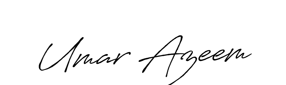 Make a beautiful signature design for name Umar Azeem. With this signature (Antro_Vectra_Bolder) style, you can create a handwritten signature for free. Umar Azeem signature style 7 images and pictures png