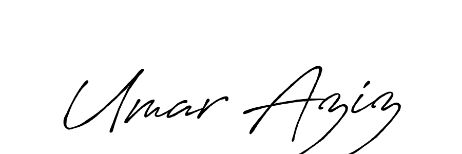 Make a beautiful signature design for name Umar Aziz. With this signature (Antro_Vectra_Bolder) style, you can create a handwritten signature for free. Umar Aziz signature style 7 images and pictures png