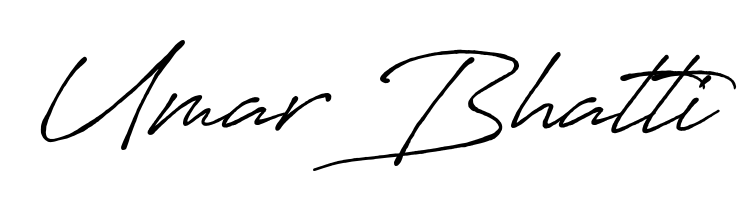 The Antro_Vectra_Bolder font gives name Umar Bhatti a signature that looks effortless yet distinguished. Download high-res PNG instantly. Umar Bhatti signature style 7 images and pictures png