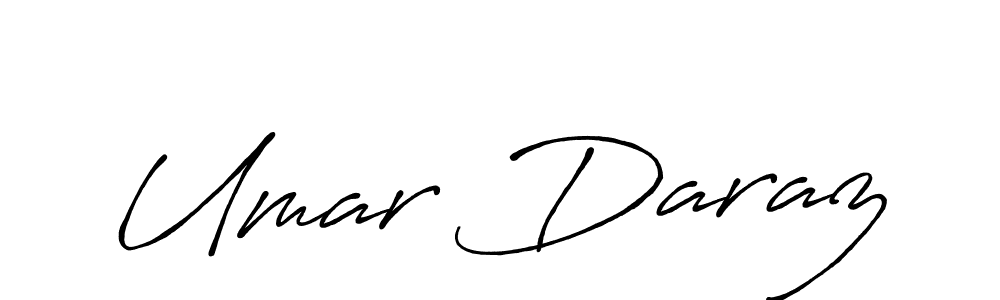 How to make Umar Daraz name signature. Use Antro_Vectra_Bolder style for creating short signs online. This is the latest handwritten sign. Umar Daraz signature style 7 images and pictures png