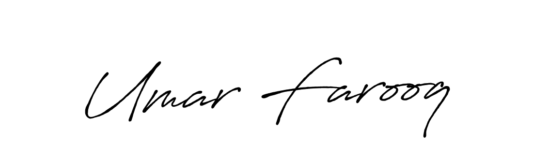 How to make Umar Farooq name signature. Use Antro_Vectra_Bolder style for creating short signs online. This is the latest handwritten sign. Umar Farooq signature style 7 images and pictures png