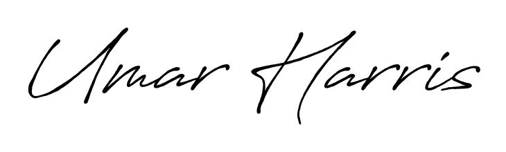 Transform the name Umar Harris into a signature masterpiece using Antro_Vectra_Bolder font. Ideal for photographers, artists, and creators looking for watermarks. Umar Harris signature style 7 images and pictures png