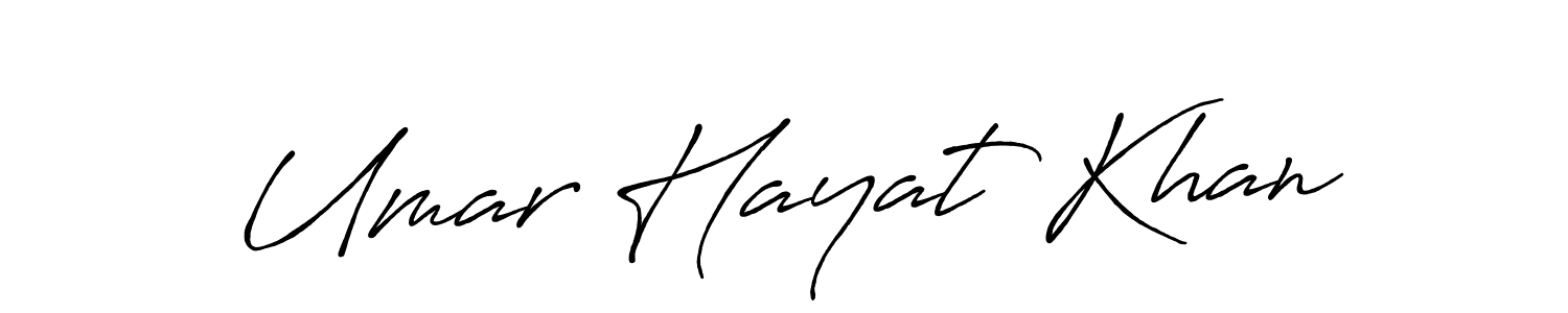 Make a beautiful signature design for name Umar Hayat Khan. With this signature (Antro_Vectra_Bolder) style, you can create a handwritten signature for free. Umar Hayat Khan signature style 7 images and pictures png