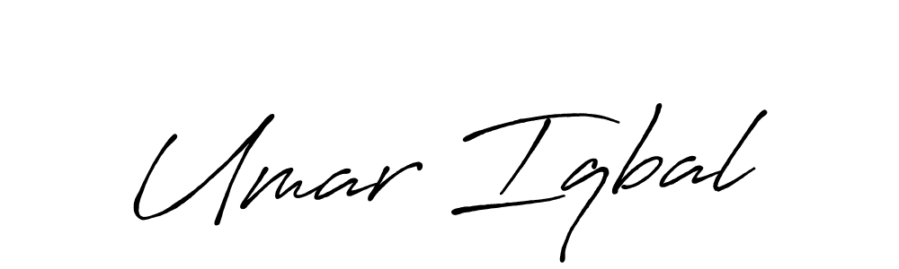 How to make Umar Iqbal name signature. Use Antro_Vectra_Bolder style for creating short signs online. This is the latest handwritten sign. Umar Iqbal signature style 7 images and pictures png