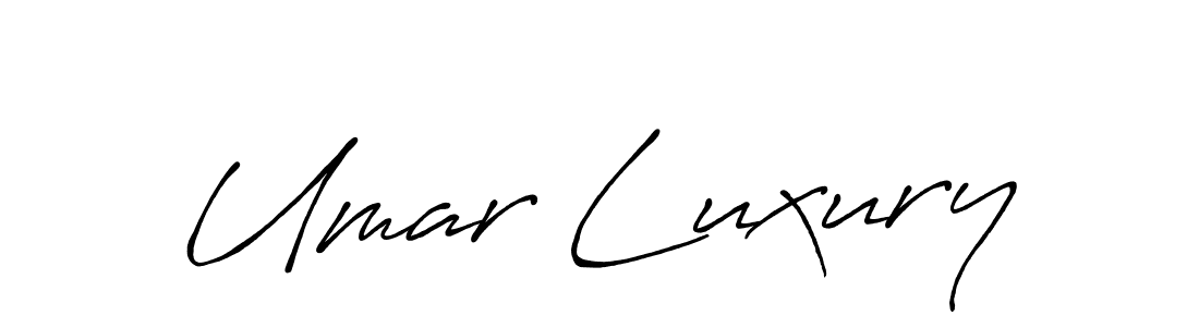 Create a beautiful signature design for name Umar Luxury. With this signature (Antro_Vectra_Bolder) fonts, you can make a handwritten signature for free. Umar Luxury signature style 7 images and pictures png