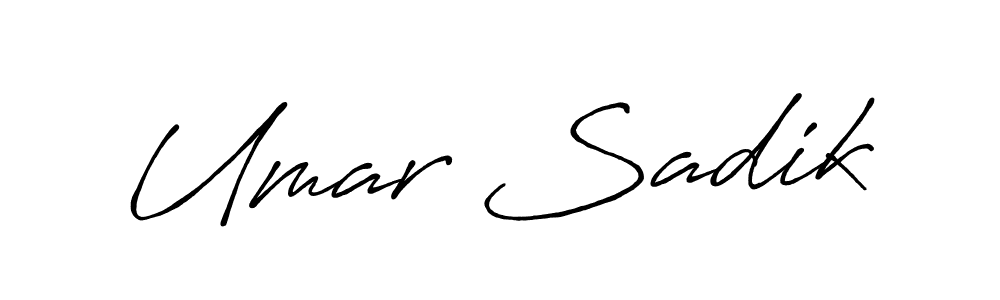 Make a beautiful signature design for name Umar Sadik. With this signature (Antro_Vectra_Bolder) style, you can create a handwritten signature for free. Umar Sadik signature style 7 images and pictures png