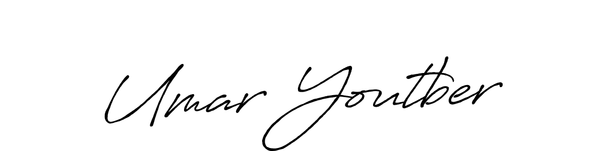 Also we have Umar Youtber name is the best signature style. Create professional handwritten signature collection using Antro_Vectra_Bolder autograph style. Umar Youtber signature style 7 images and pictures png