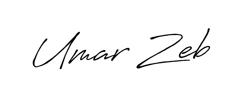 How to make Umar Zeb name signature. Use Antro_Vectra_Bolder style for creating short signs online. This is the latest handwritten sign. Umar Zeb signature style 7 images and pictures png