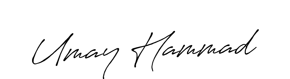 Also we have Umay Hammad name is the best signature style. Create professional handwritten signature collection using Antro_Vectra_Bolder autograph style. Umay Hammad signature style 7 images and pictures png